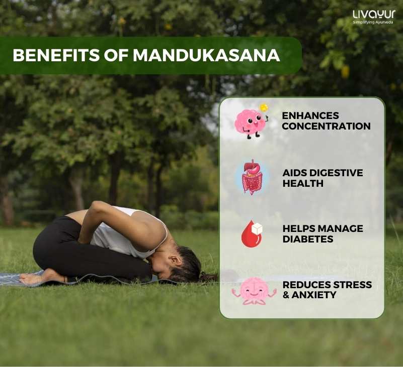 Mandukasana Frog Pose Benefits How to do it Step by Step 1